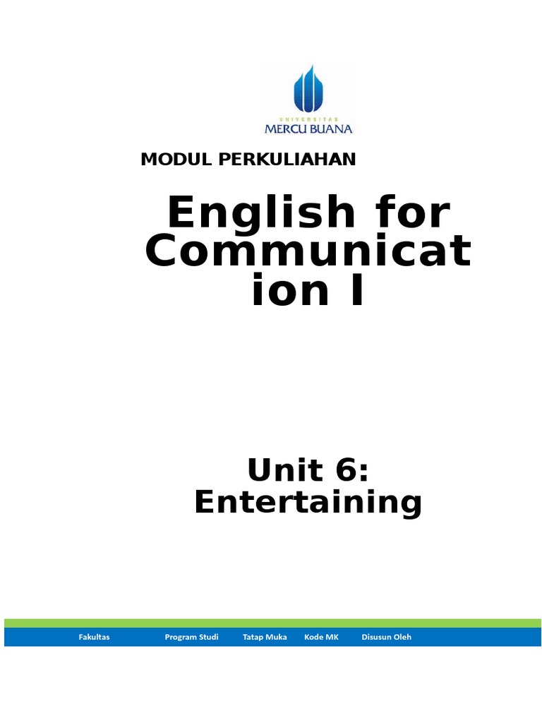 Module 6 English For Communication I Pdf
