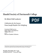Haydn __ A Criação (Notas de Programa - Handel Society of Darmouth College)