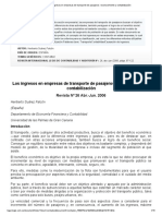 Los Ingresos en Empresas de Transporte de Pasajeros - Reconocimiento y Contabilización