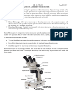 Parts of A Dissecting Microscope