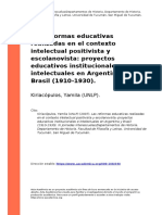 Kiriacopulos, Yamila (UNLP) (2007) - Las Reformas Educativas Realizadas en El Contexto Intelectual Positivista y Escolanovista Proyectos e (..)