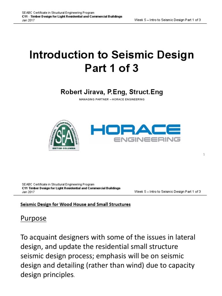 Week 5 Introduction To Seismic Design Part 1 Pdf