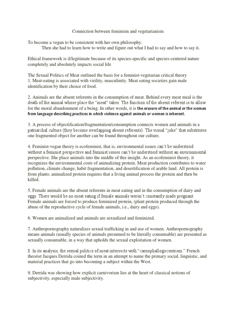 The Sexual Politics of Meat: A Feminist-Vegetarian Critical Theory | PDF