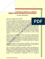 DERECHO A LA IDENTIDAD DE GENERO Y AL CAMBIO DE NOMBRE Y SEXO EN DOCUMENTOS IDENTIFICATORIOS.pdf