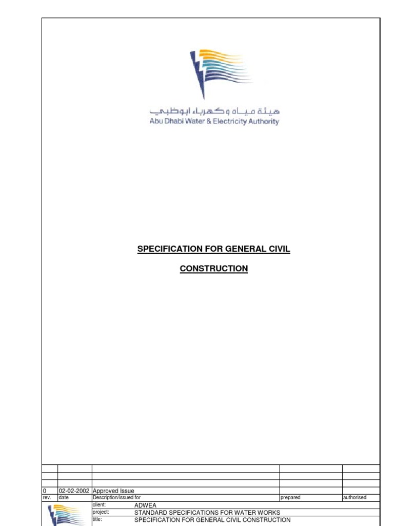 General Civil Construction Specifications | PDF | Concrete | Screw