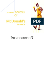 Swot Analysis Of: Mcdonald'S