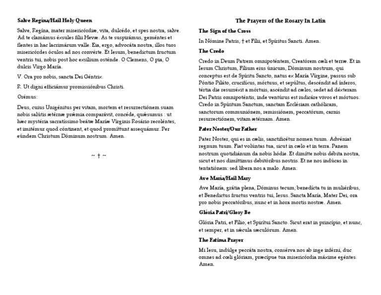 Latin Rosary Prayers | PDF | Christian Mysticism | Christian Behaviour ...