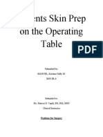 Positioning at or and Skin Prep