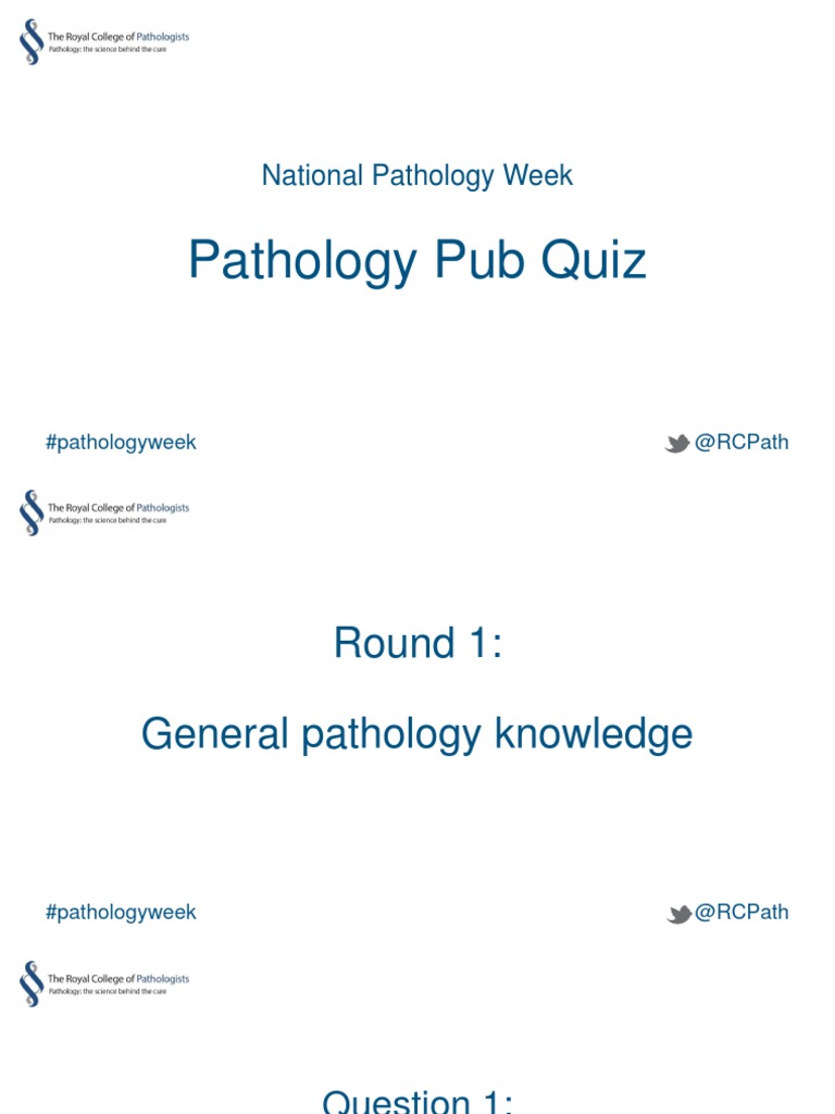 National Pathology Pub Quiz 2023 | PDF | Pathology | Life Sciences