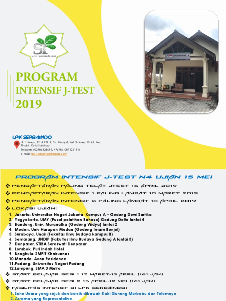 Program Intensif J-Test di Serbaindo | PDF