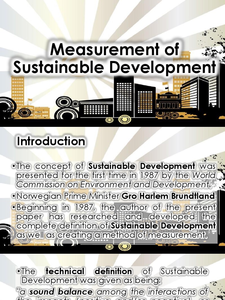 Measuring Sustainable Development Pdf Gross Domestic Product