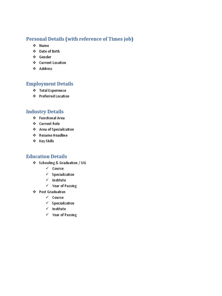 Comprehensive Personal and Employment Profile | PDF