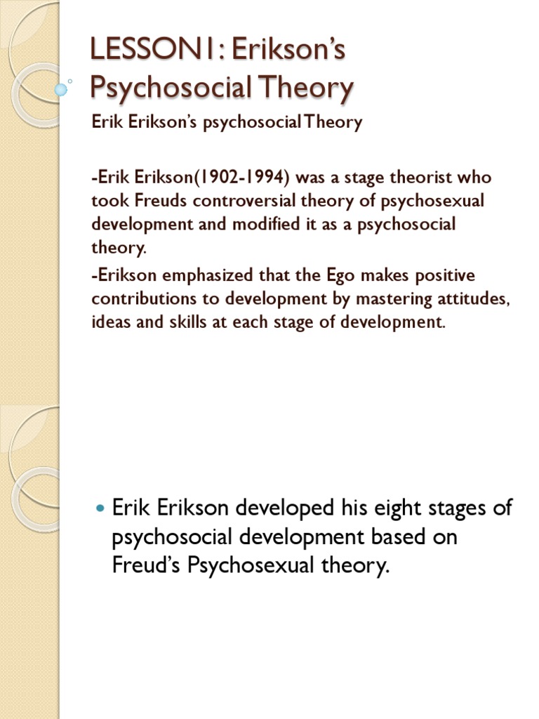 Erickson | PDF | Child Development | Relationships