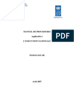 Manuel de Procedures Applicable à  l’Execution Nationale, Madagascar (Août, 2007)