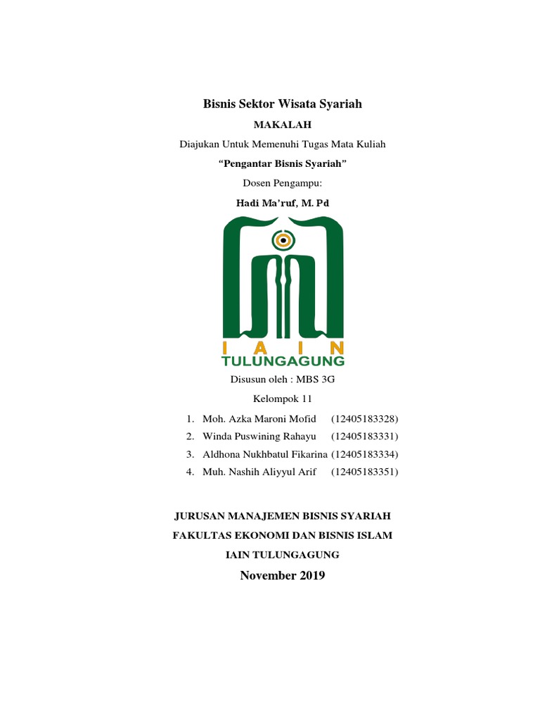Makalah Bisnis Sektor Wisata Syariah