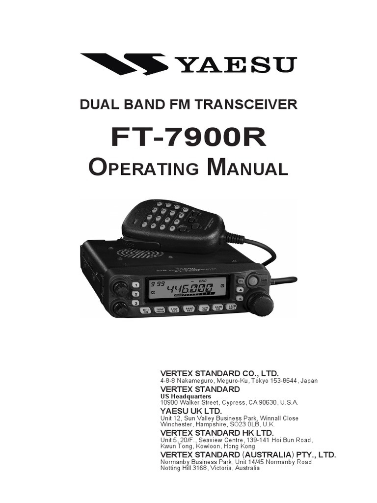 2299-Yaesu FT-7900 Operating Manual PDF | PDF | Coaxial Cable
