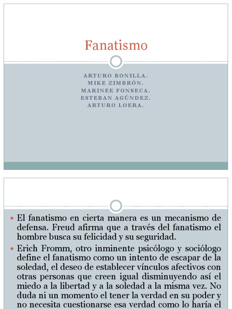 Características del Fanatismo | PDF