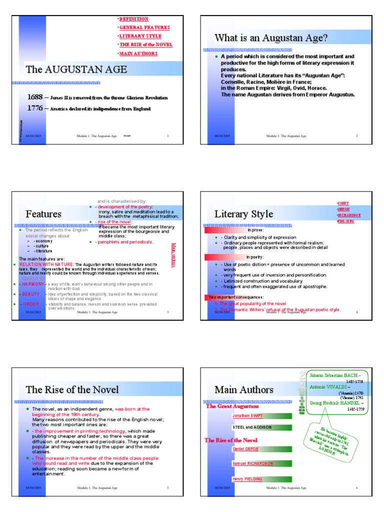The Augustan Age PDF | PDF | Poetry | Novels