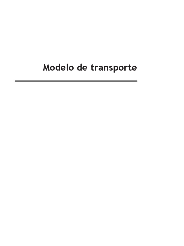 Modelo de Transporte | PDF