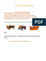 Fiat Tractor Manuals That Can Be Downloaded