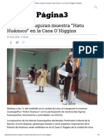 Mañana inauguran muestra “Hatu Huánuco” en la Casa O´Higgins