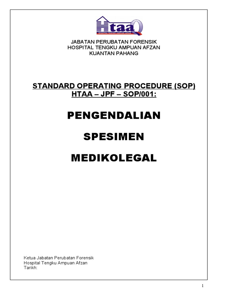 New SOP ian Spesimen Medikolegal