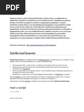 Ano Ang Intellectual Honesty Pdf