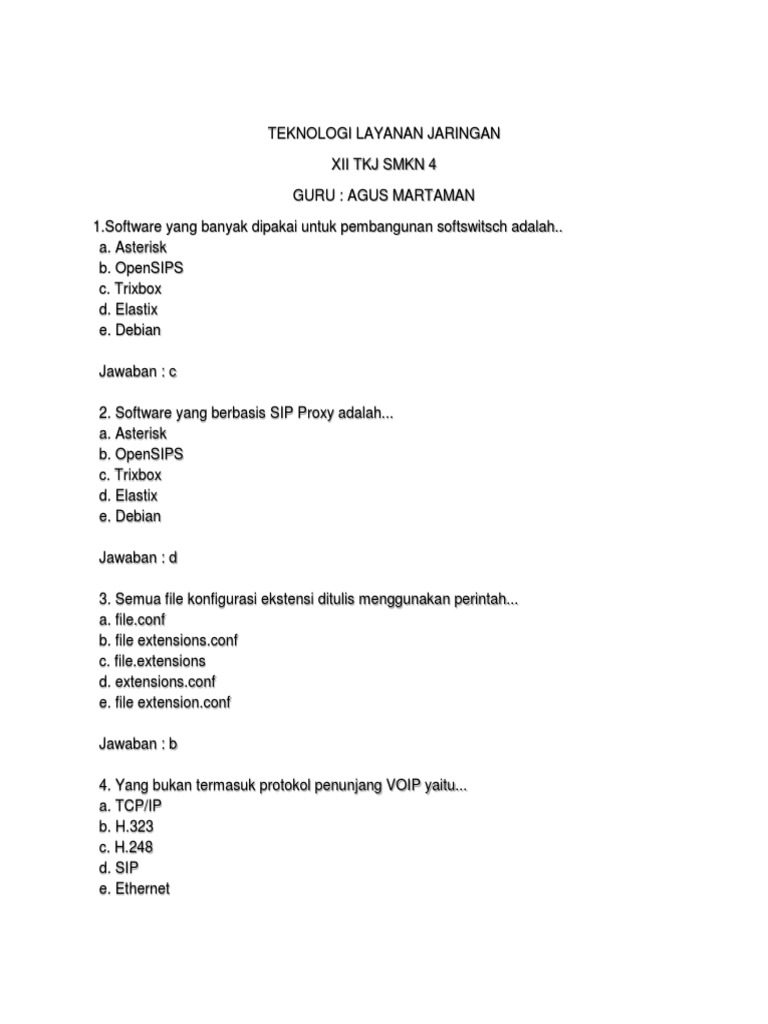 Teknologi Layanan Jaringan Pdf