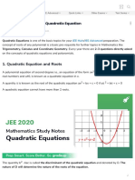 JEE 2020 Mathematics - Quadratic Equation PDF