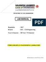 Highway Engineering Lab Manual
