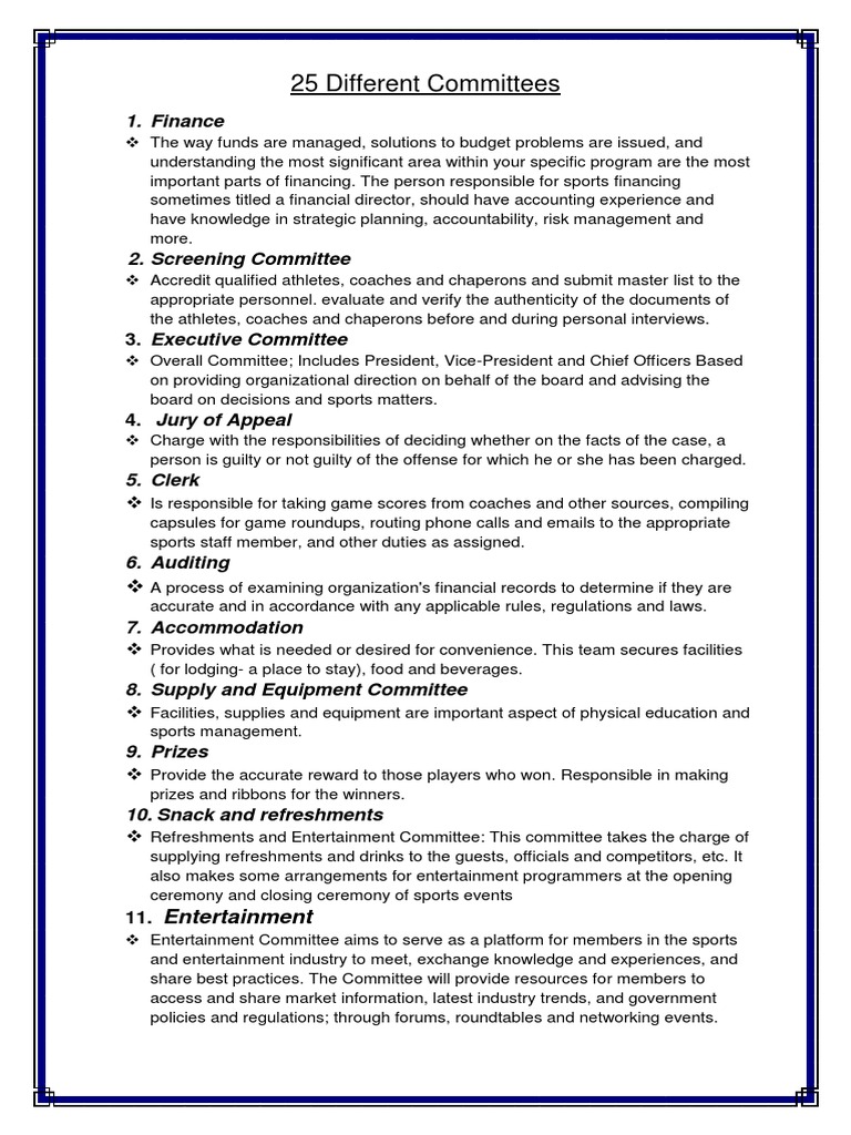 Overview of Sports Event Committees | PDF | Social Science