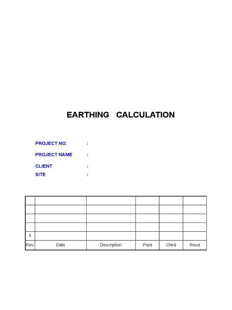 Earthing Calculations - DRC - IDIOFA | PDF