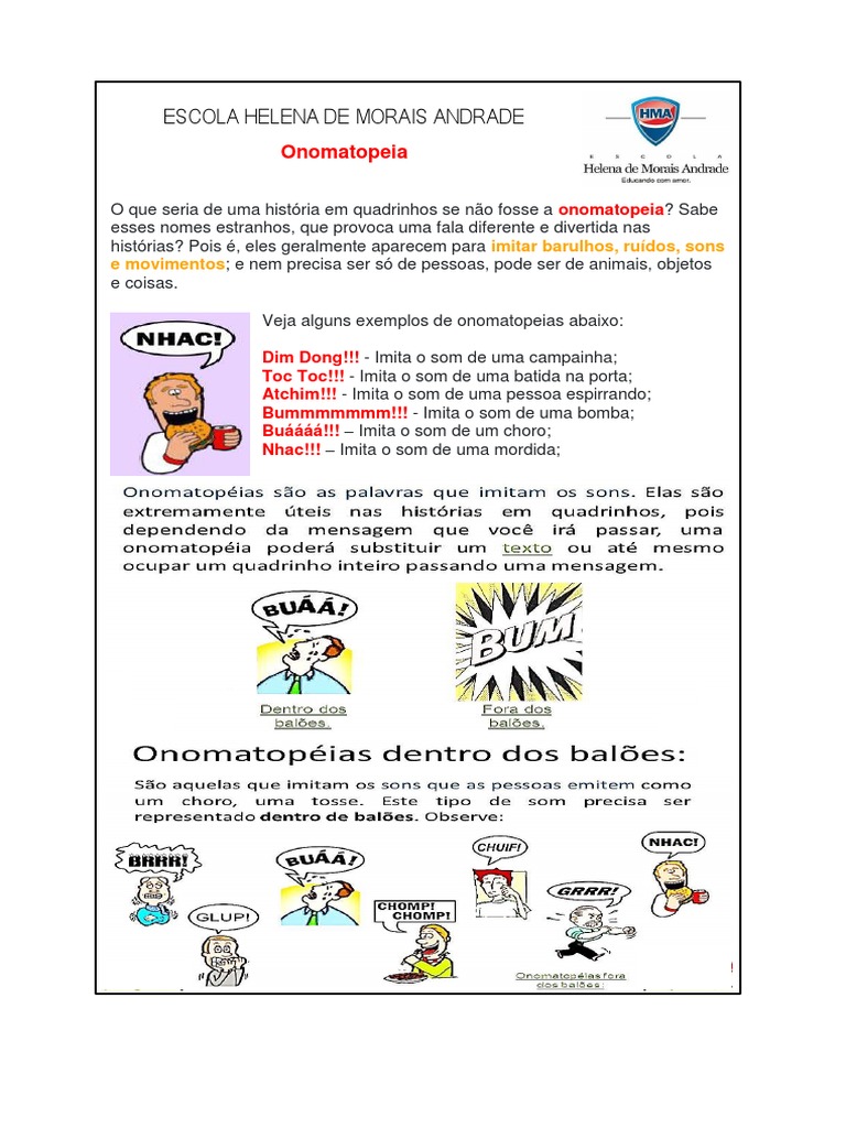Onomatopeia 2020 4º Ano | PDF