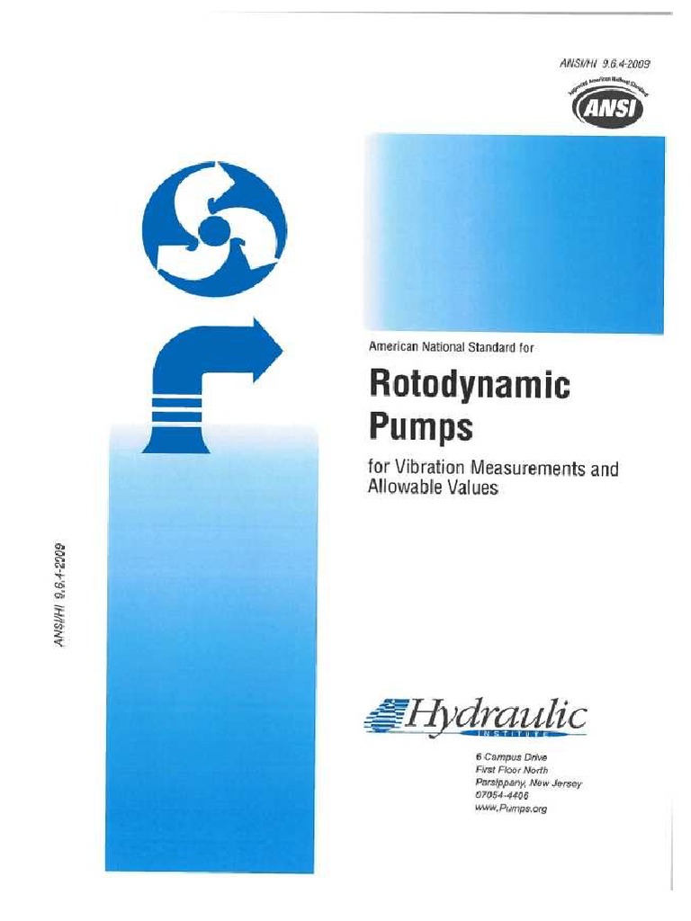 Ansi Hi 964 2009 Rotodynamic Pumps For Vibration Measurements and ...