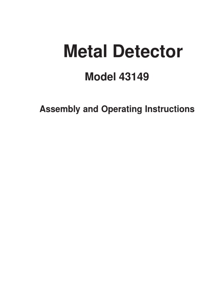Voyager) Metal Detector Manual PDF Metal Detector Headphones