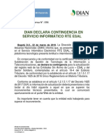 036 DIAN Declara Contingencia en Servicio Informático RTE ESAL