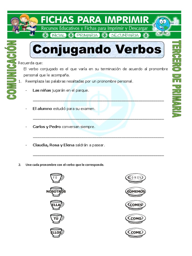 ficha-conjugar-verbos-para-tercero-de-primaria