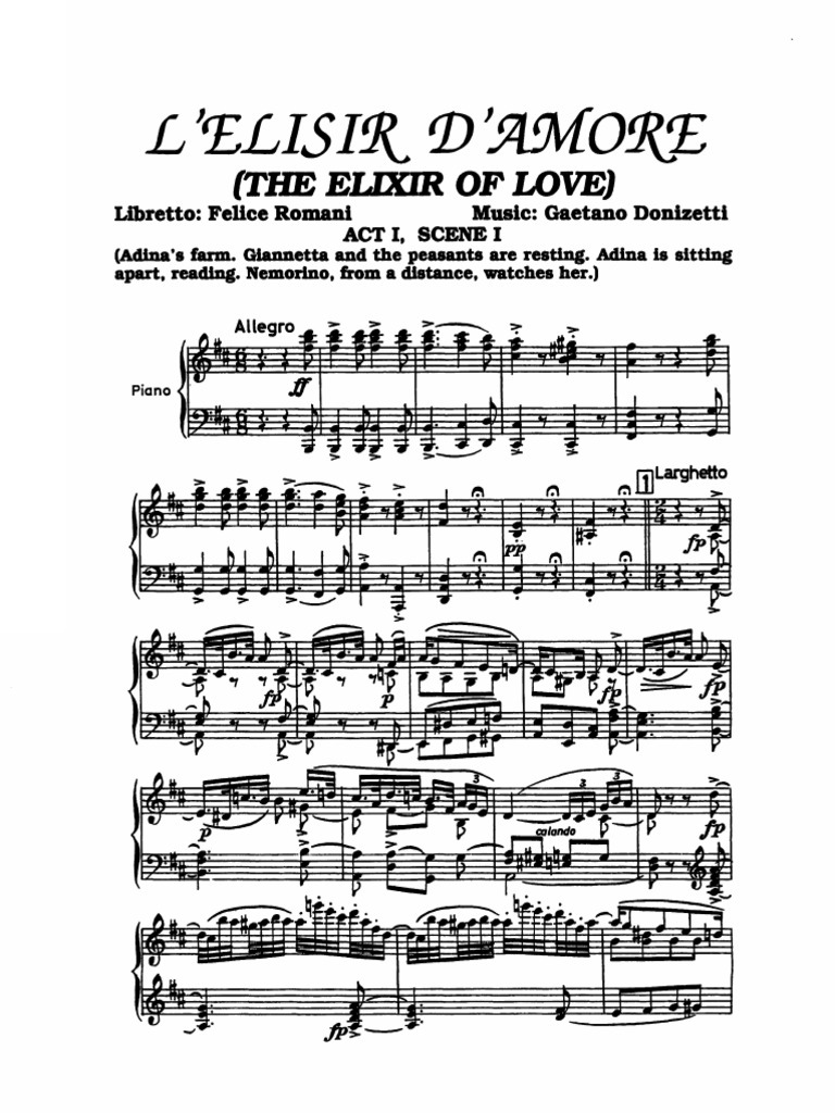 Donizetti - L'Elisir D'amore (Castel) | PDF
