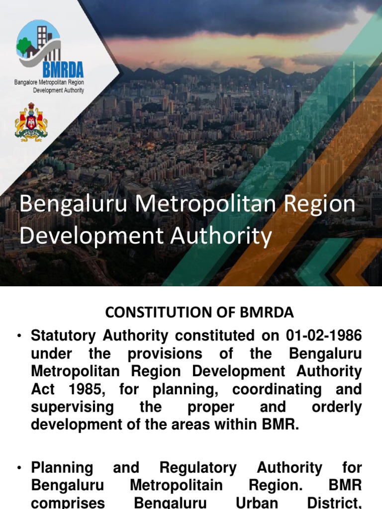 Bengaluru Metropolitan Region Development Overview | PDF | Finance ...