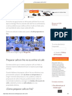 ¿Cómo Preparar Café en Frío