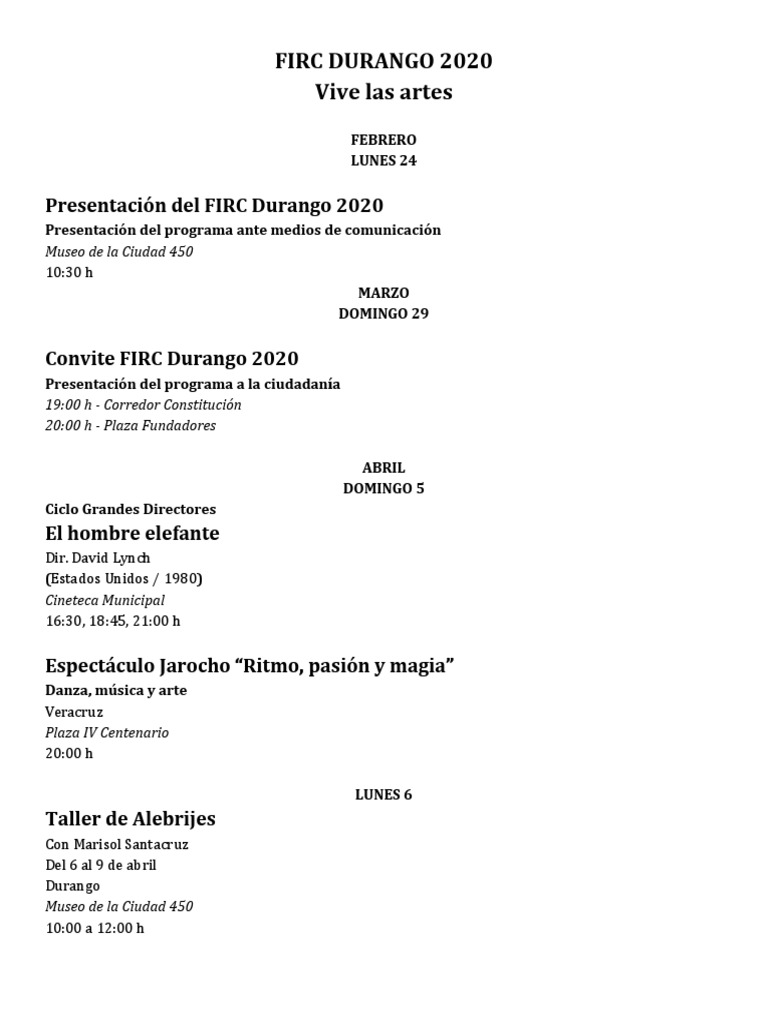 Firc Durango 2020 PDF | PDF