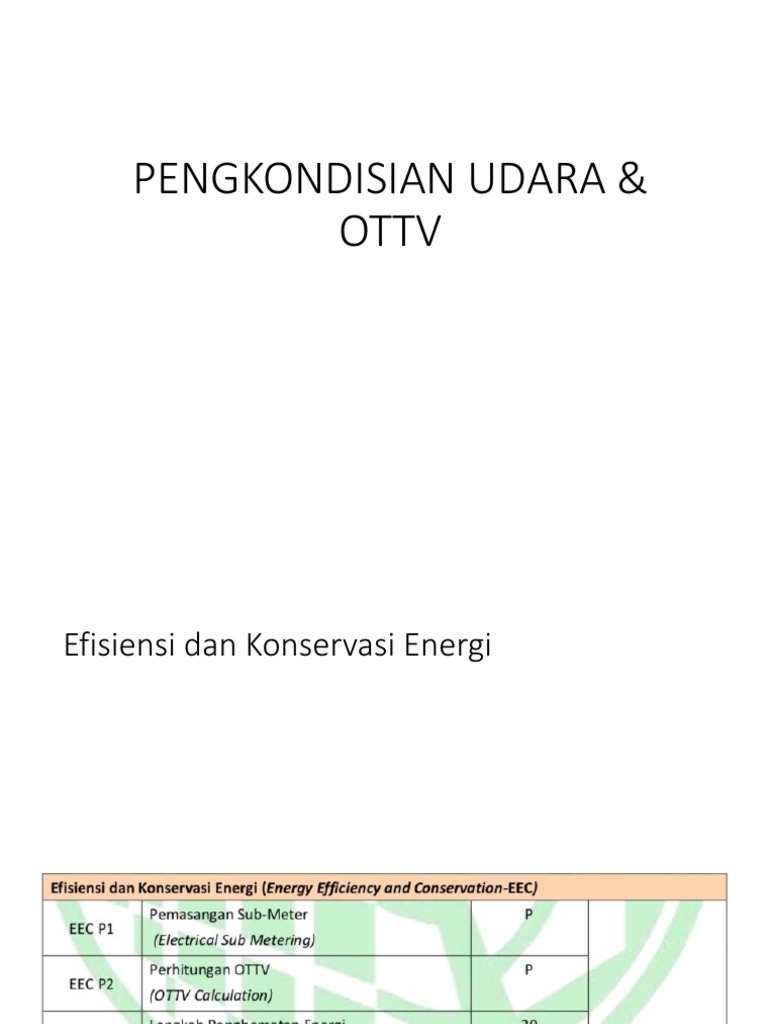 Efisiensi Energi Bangunan: OTTV & RTTV | PDF | Teknologi & Rekayasa