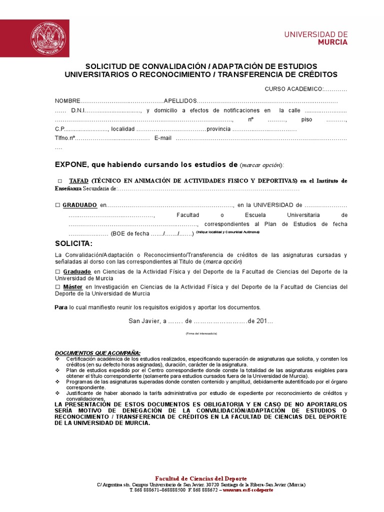 Solicitud de Convalidación de Estudios | PDF
