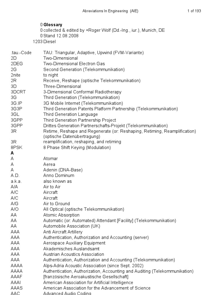 Glossary In Telecom Electronics German Aerospace Center Anti Aircraft Warfare