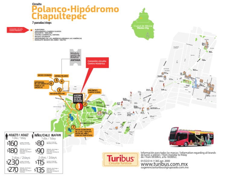 Mapa y Rutas del Turibus CDMX | PDF
