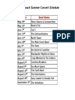 Summer Concert Schedule - 2020