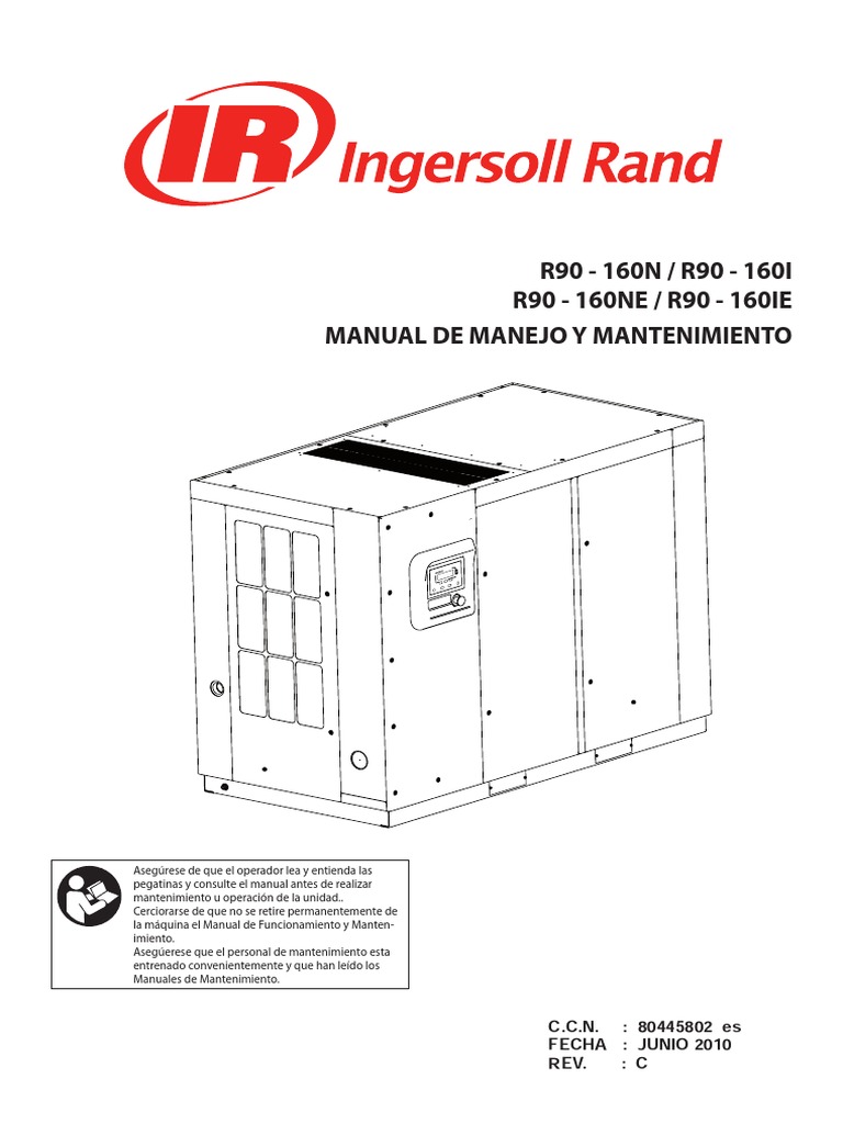 Manual Operacion y Mmto Compresora Ingersoll R110iA125 PDF