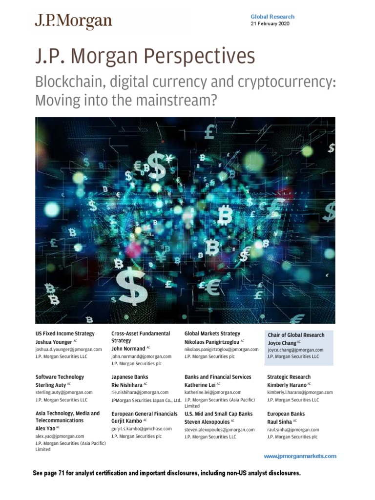 2020 J.P. Morgan Blockchain and Crypto Primer PDF | PDF | Cryptocurrency | Jp  Morgan Chase