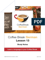 Coffee Break German. Lesson 13. Study Notes PDF