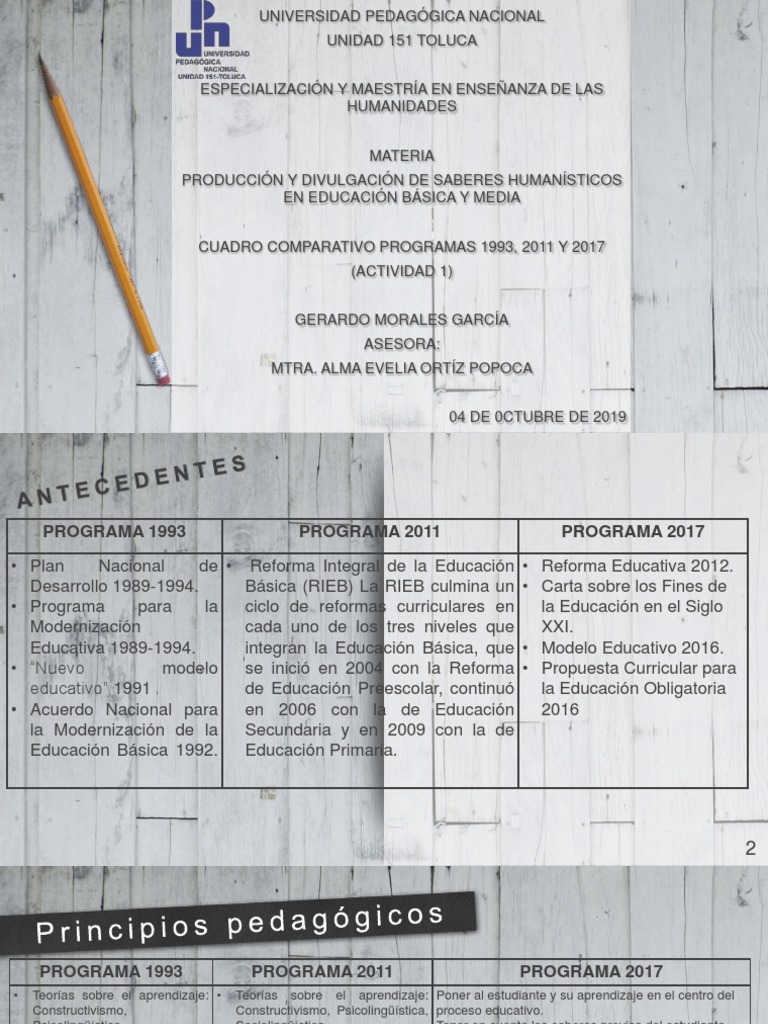 Comparativa Planes de Estudio 1993-2017 | PDF | Educación primaria ...